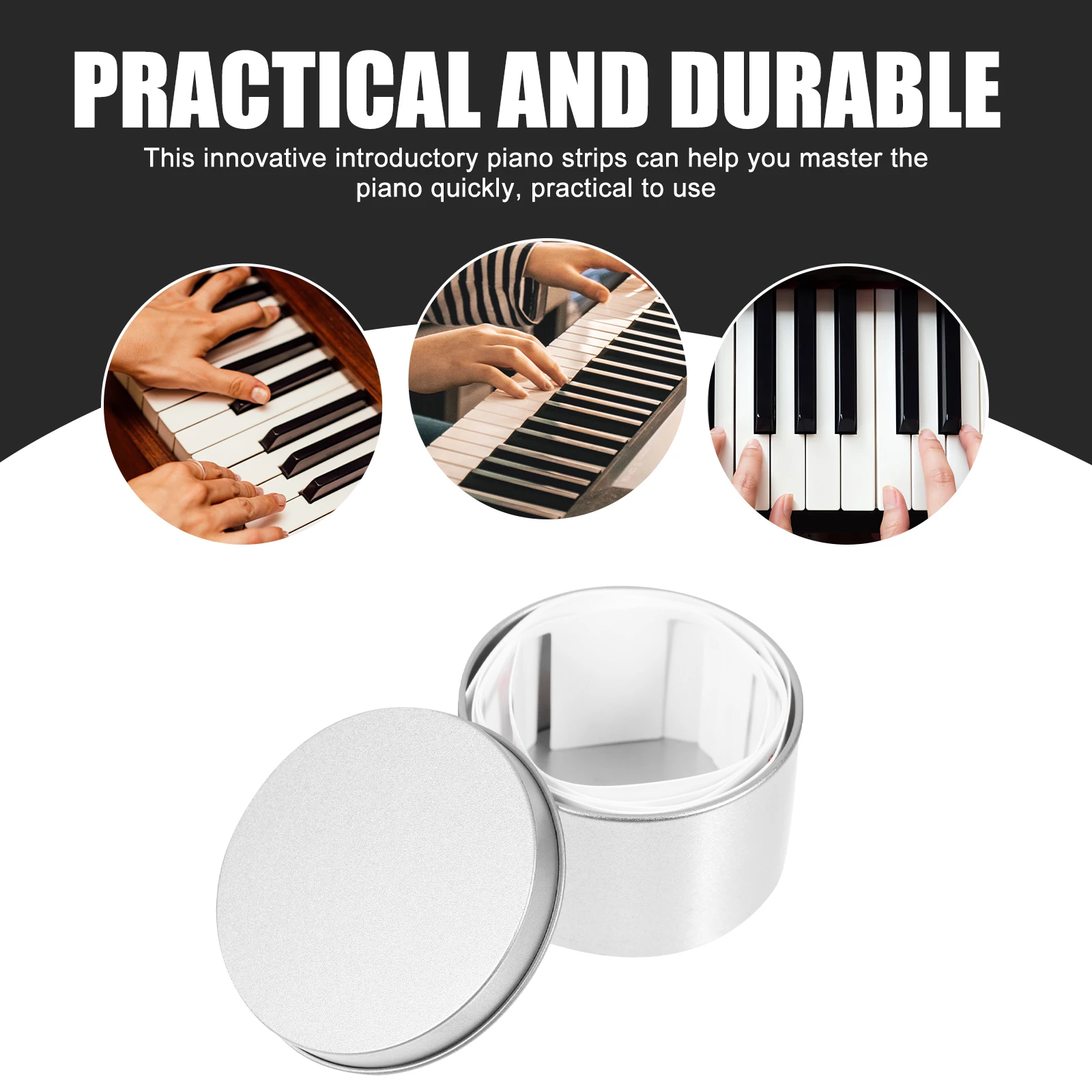 88 Keys Keyboard Strips Non-Sticking Reusable Learning Accessories Durable Wear-Resistant Anti-Sweat Key Strips With Storage