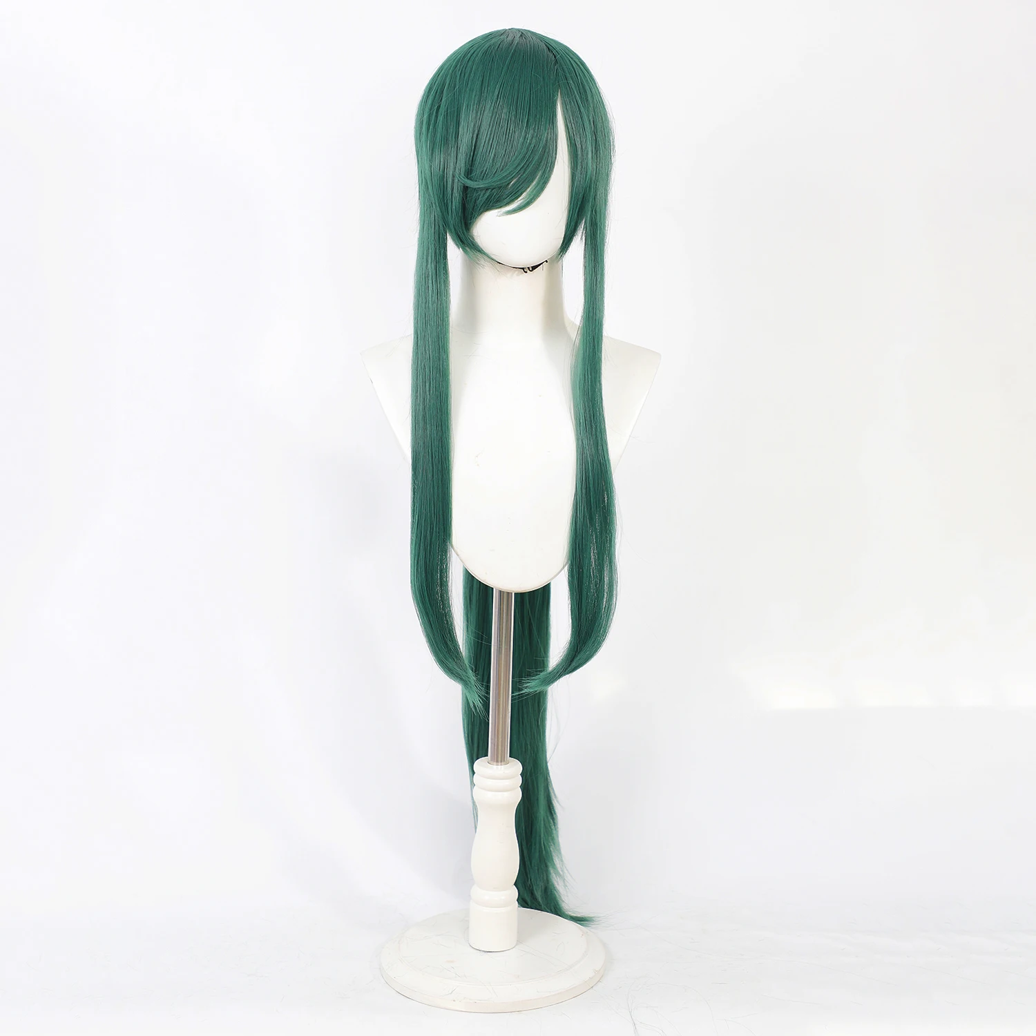 100cm Dark Green Long Ponytail Touken Ranbu Nikkou Aoe Cosplay Wig Heat Resistant Synthetic Hair for Anime Halloween Costume - view 4