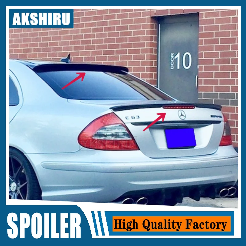 

For W211 Spoiler 2003-2008 Mercedes-Benz W211 E-class E200 E260 Carbon Fiber Material Car Rear Tail Wing Color Rear Roof Spoiler