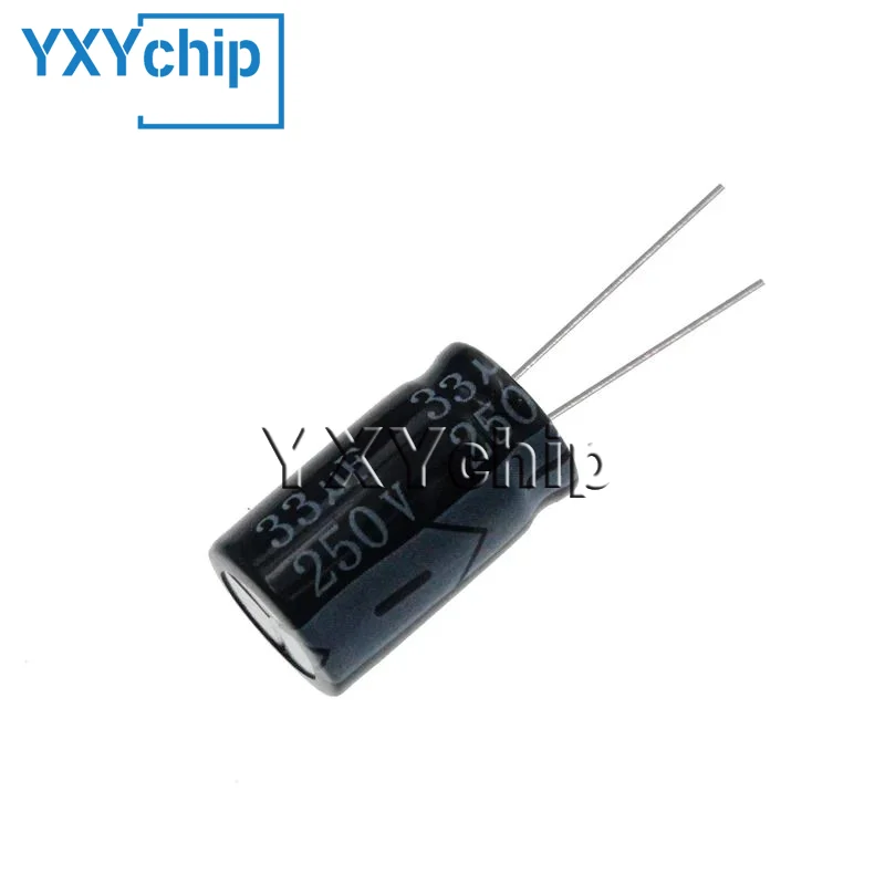 10pcs 33uF 250V 33MFD 250WV 10*20mm Aluminum Electrolytic Capacitor Radial 33uf250v 250v33uf 33mf250v 250v33mf