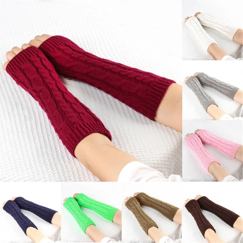 2 ชิ้น Stylish Fingerless แขนครอบคลุม Breathable Arm Warmers ฤดูใบไม้ร่วงแขนแขนสำหรับหญิงฤดูหนาว