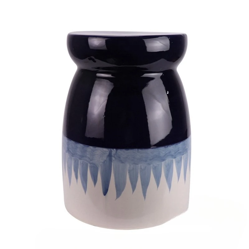 Ceramic blue and white dressing stool retro hand-painted round stool bathroom courtyard living room cool stool coffee table