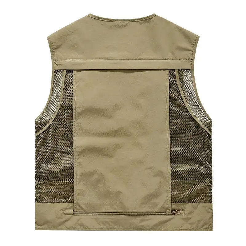 

Men's Outdoor Multi-ket Fiing Photoaphy Vest Loose Fit Faion Urban Sle Thin f High Collar Home Use Color