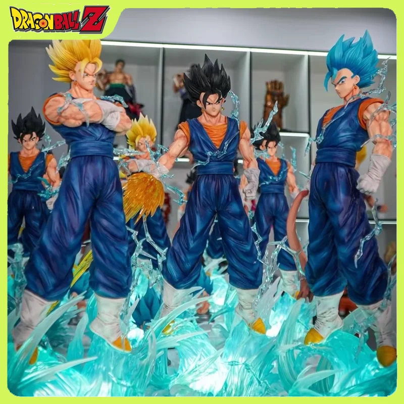 

New 38cm Dragon Ball Vegetto Figure Replace Arms Vegetto Blue Super Saiyan 4 Action Figure Gk Statue Collection Model Toys Gifts