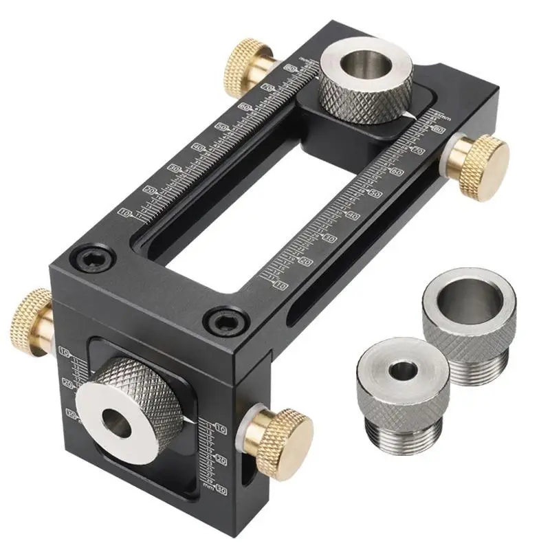 1Pc Woodworking 2 in 1 Drill Puncher Locator Cross Oblique Flat Head Puncher Screw Jig Bed Cabinet ScrewS Punch Locator