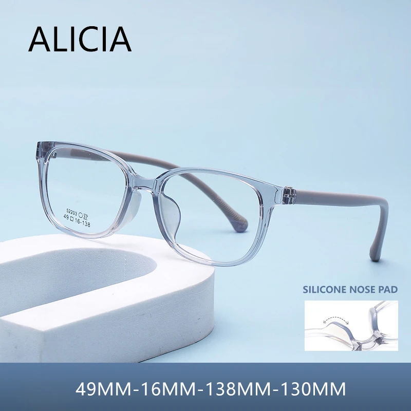 

ALICIA New Fashion Children's Optical Eyeglass Frame Boys And Girls Ultra Light Comfortable Silicone Glasses Square Frames