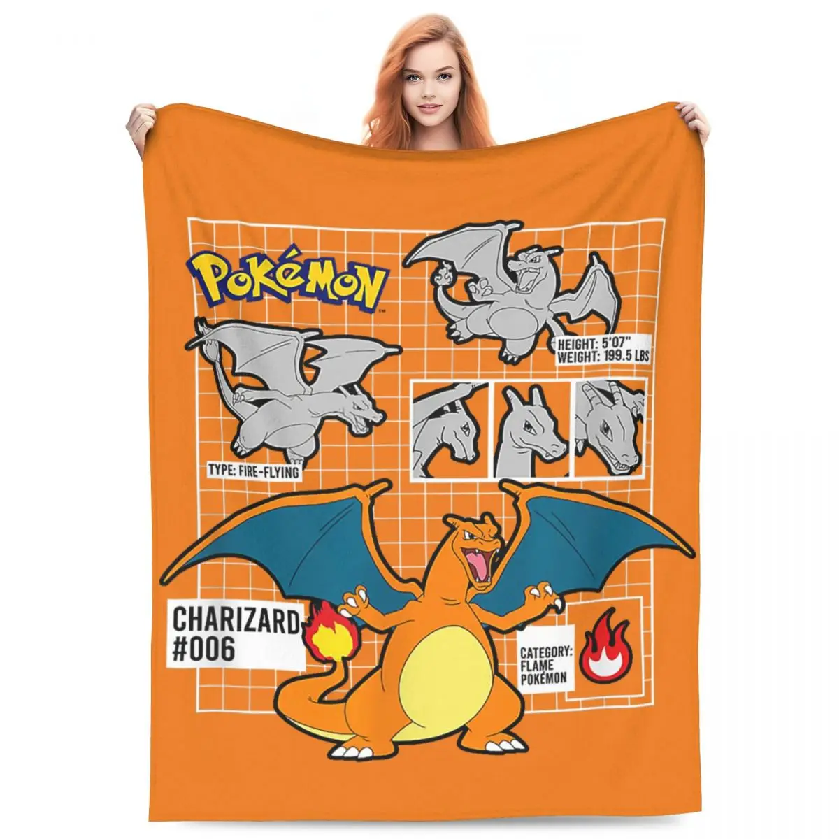 pokemoned-charizard-006-poster-esquematico-cobertor-fuzzy-personalizado-cobertor-para-casa-200x150cm-peca-de-tapete