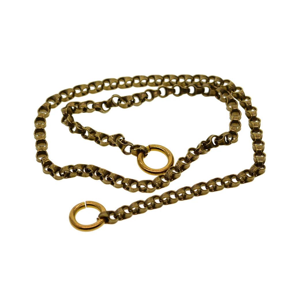 viking Punk biker Fine solid brass 5 mm thick Itlay box chain necklace wallet jean FOB lanyard pocket watch chain DIY