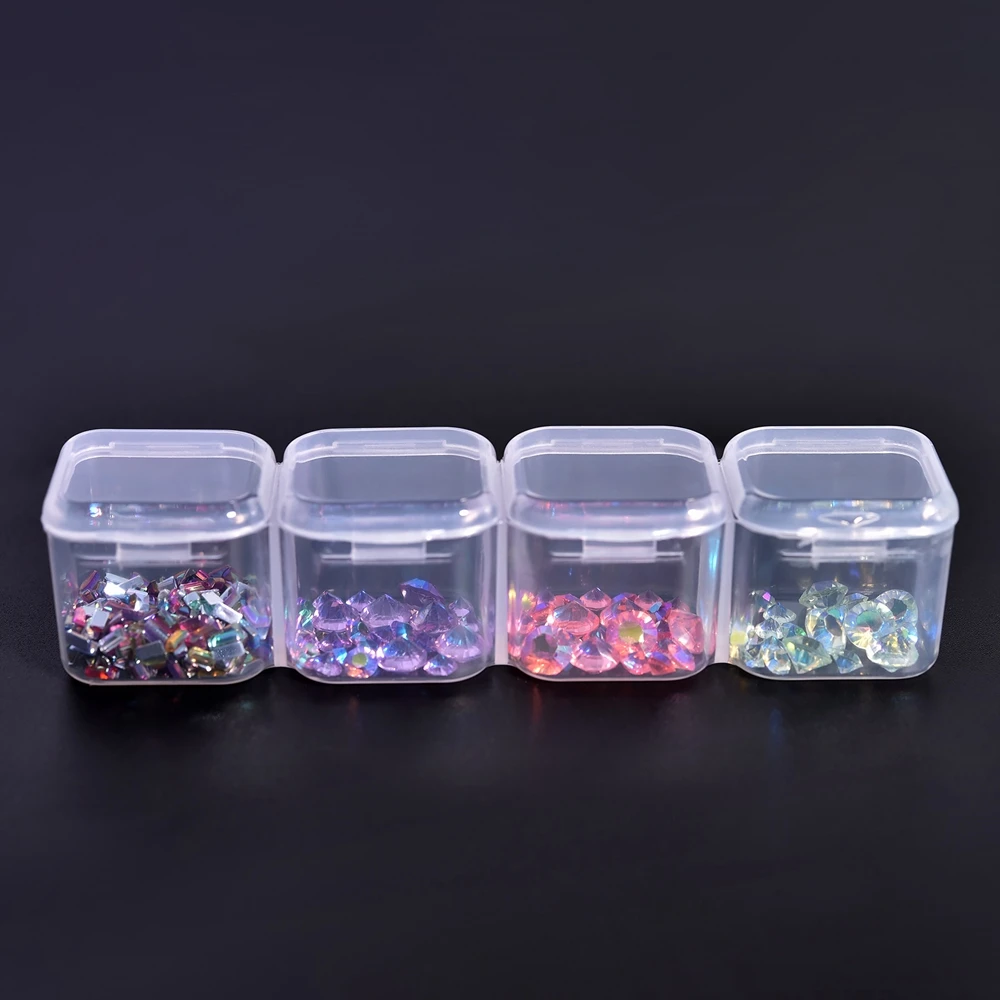 15/28Grids Storage Box For Nail Accessories Clear Acrylic Empty Organizer Container Rhinestone Decor Box Nail Parts Box