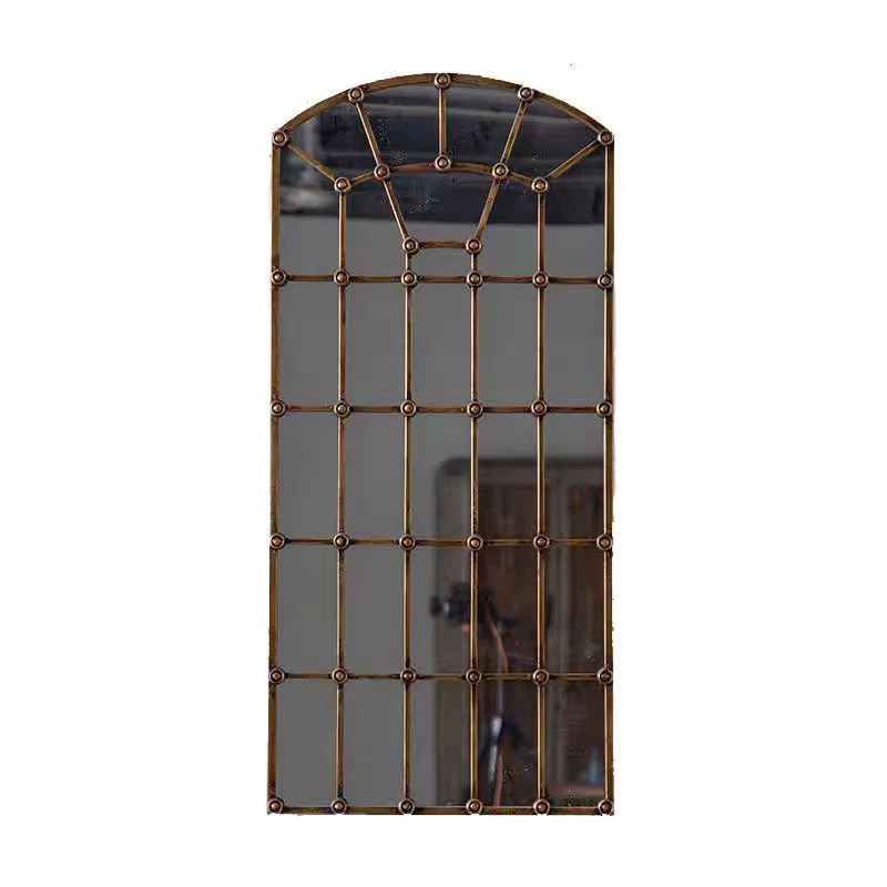 

Retro imitation copper full-body mirror, clothing store wrought iron old fitting mirror, B & B hotel washing table