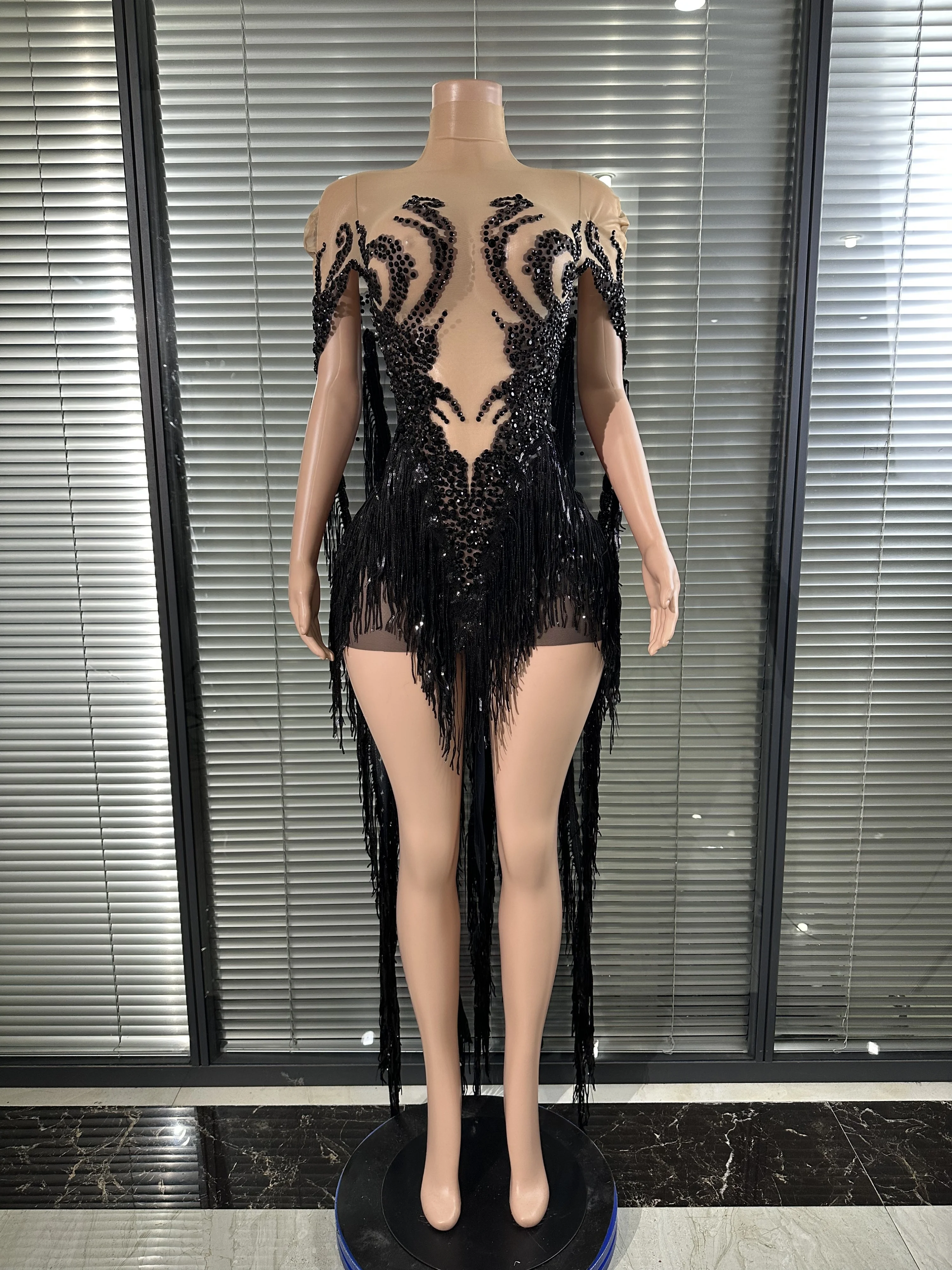 

Asymmetrical Avant-Garde Diamond Sexy Birthday Party Dress Women Evening Party Celebrate Nightclub Performance Costume