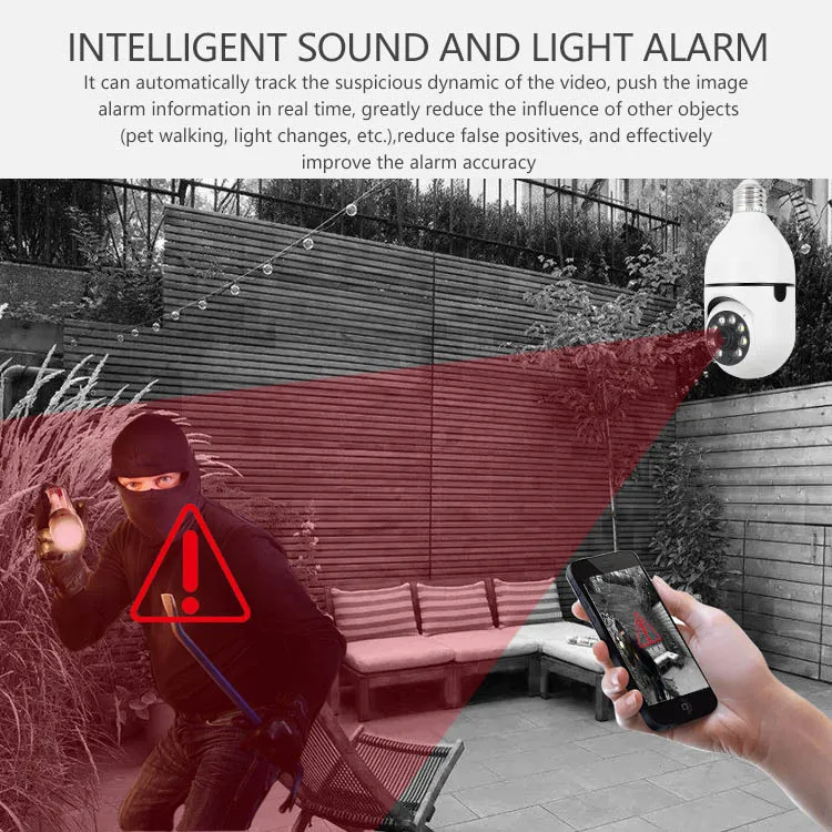 ICSEE 4MP Wireless Security Camera, Bulb Design, HD Image, Pan - Tilt, Two - Way Intercom, Motion Alarm, Dual Storage (TF/Cloud)