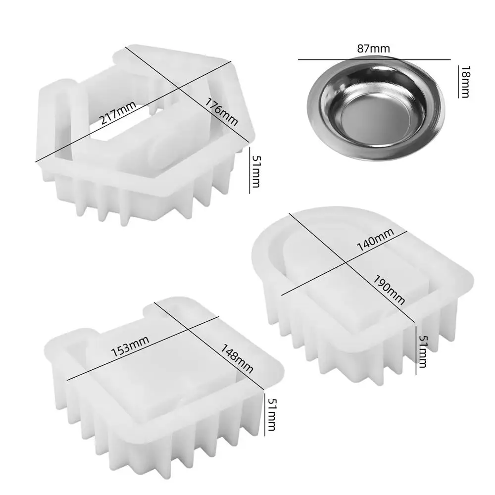 Kwadratowy sześciokątny łuk świecznik kadzidło silikonowa forma DIY żywica epoksydowa do nalewania gipsu aromaterapia forma do przechowywania