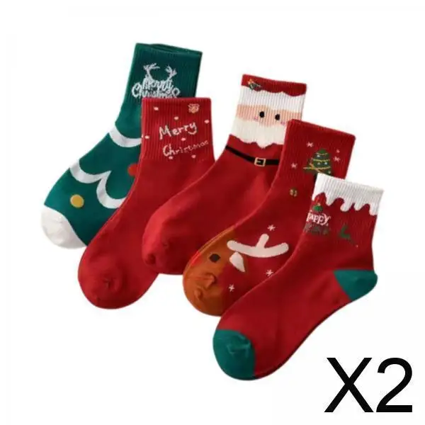 

New Year Spring Festival Cotton Socks Warm Mid Calf Red Christmas Socks for Women Daily Office Street Wear