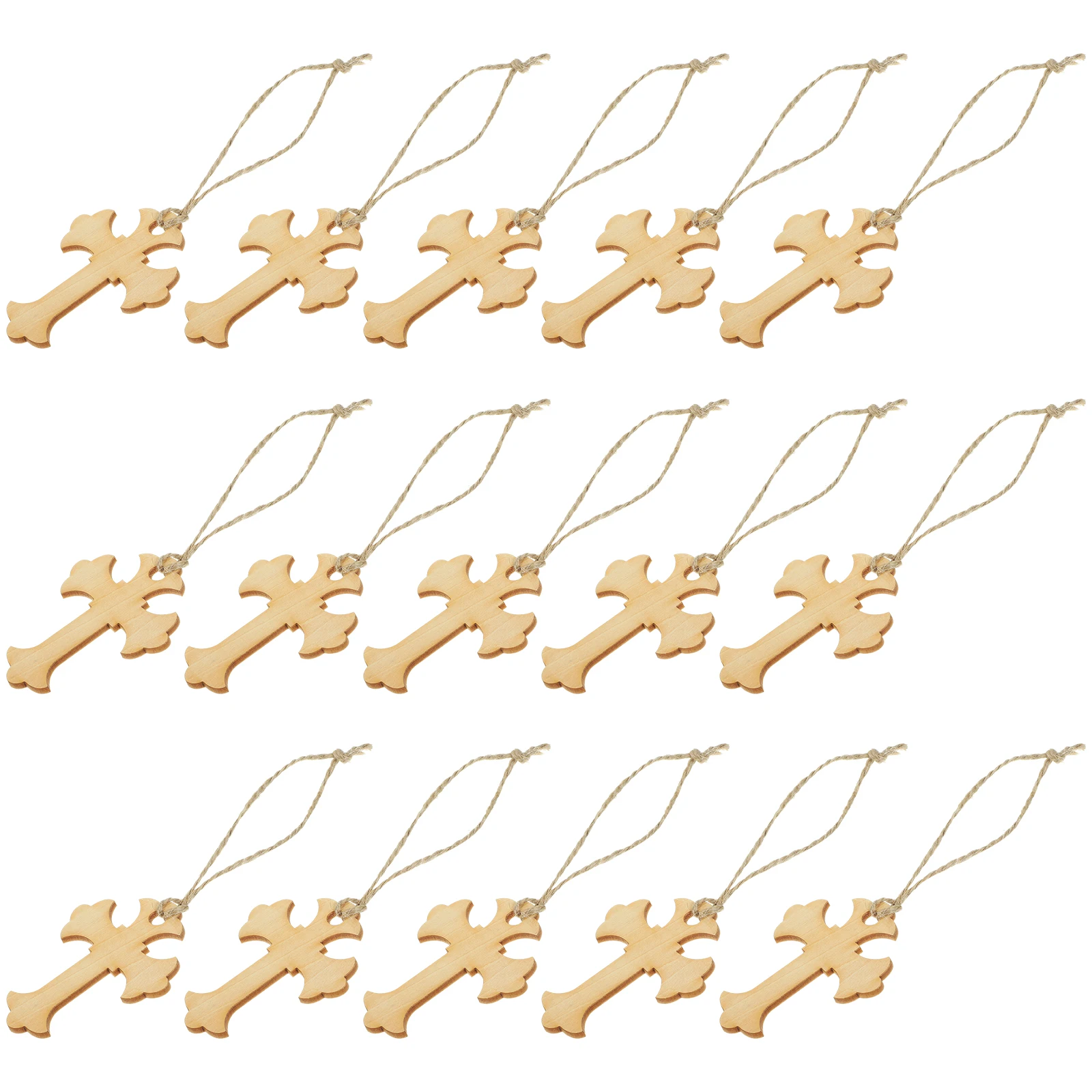 

50 Pcs Wooden Cross Decorations Christmas Tree Ornament Wall Hanging Rustic Style Home Decor Religious Gift Wooden Craft