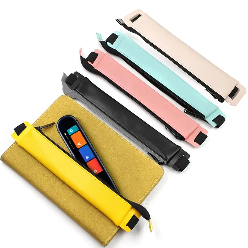 PU Pencil Case for Notebook Fashion Pen Bag School Pen Case Leather Elastic Buckle  for Office Meeting Easy Carry Stationery