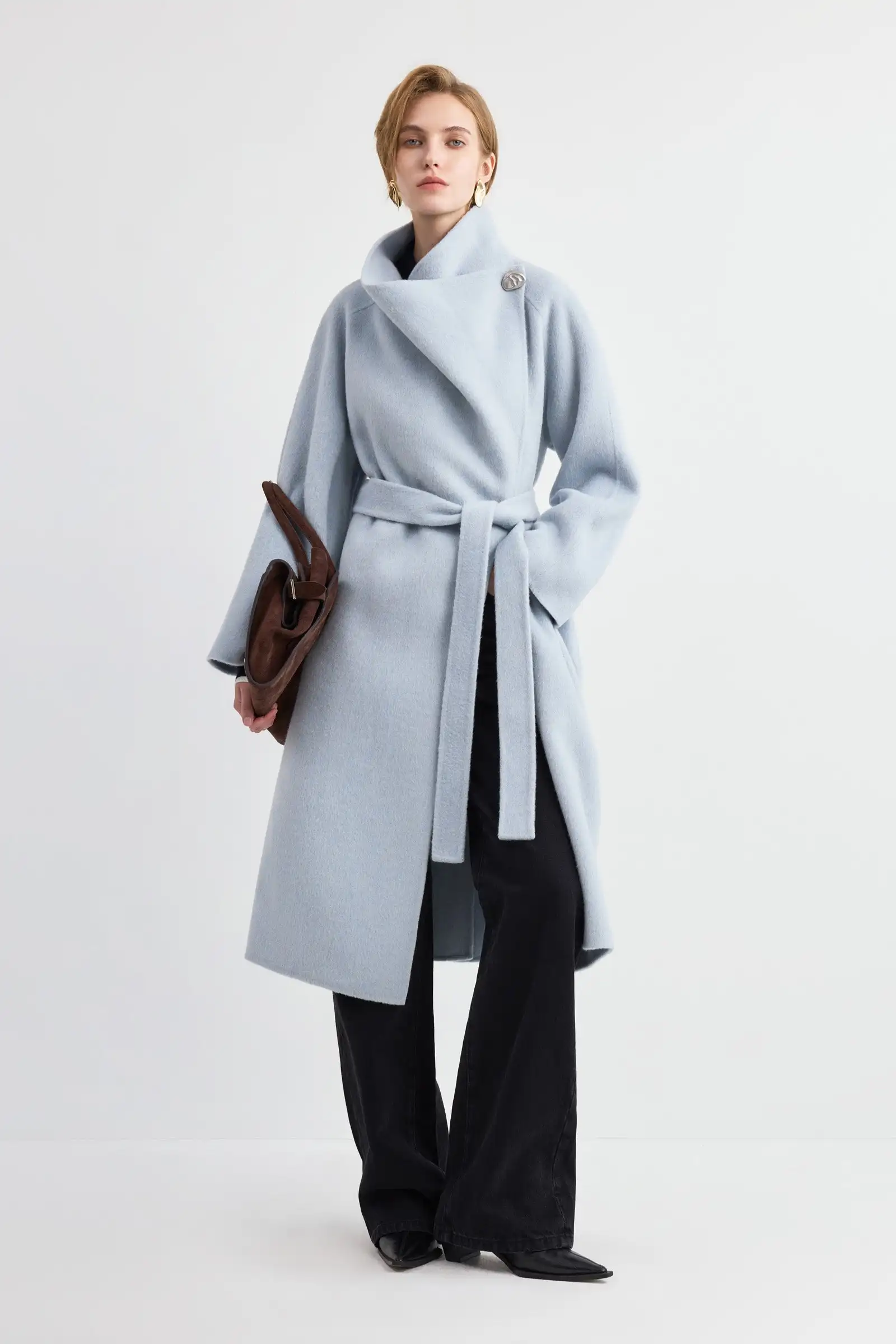 LILY Wool-Blend Waist-Defined Coat