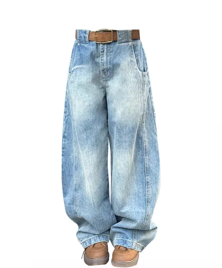 Wide Leg Pants Blue Formal Womens Summer Mesh Flowy Drawstrings Adjustable Spandex Lightweight Quick-Drying Kawaii Youth Cute OL