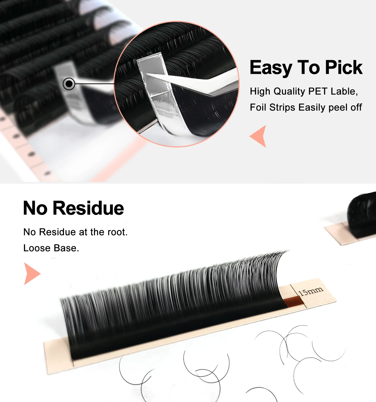 10pcs Wholesale Classic Individual Eyelash Extension Lashes Matte Black Professional Soft Natural Russian Volume Fake Eyelashes