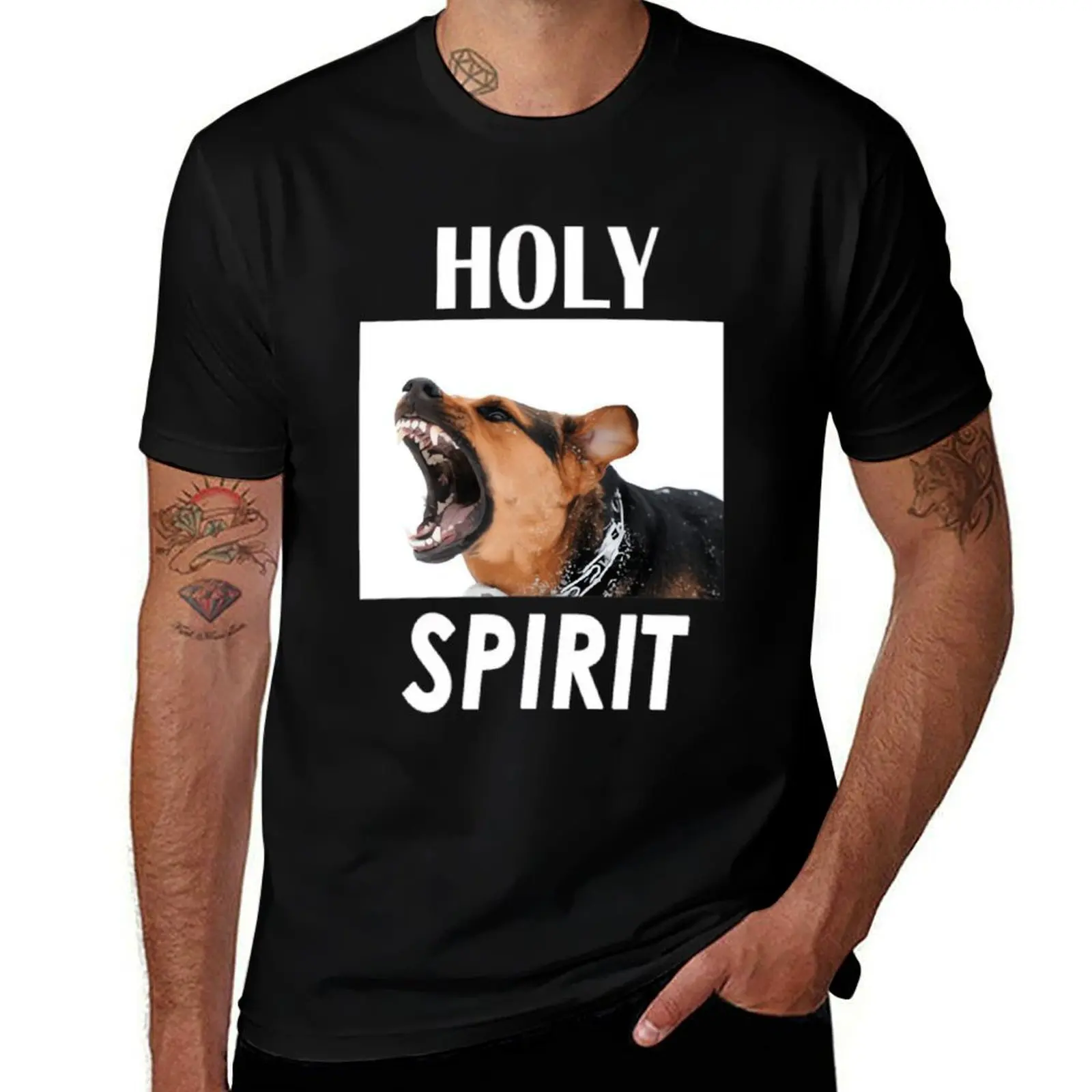 Holy Spirit dog barking T-Shirt Festival Short Sleeve T-Shirt