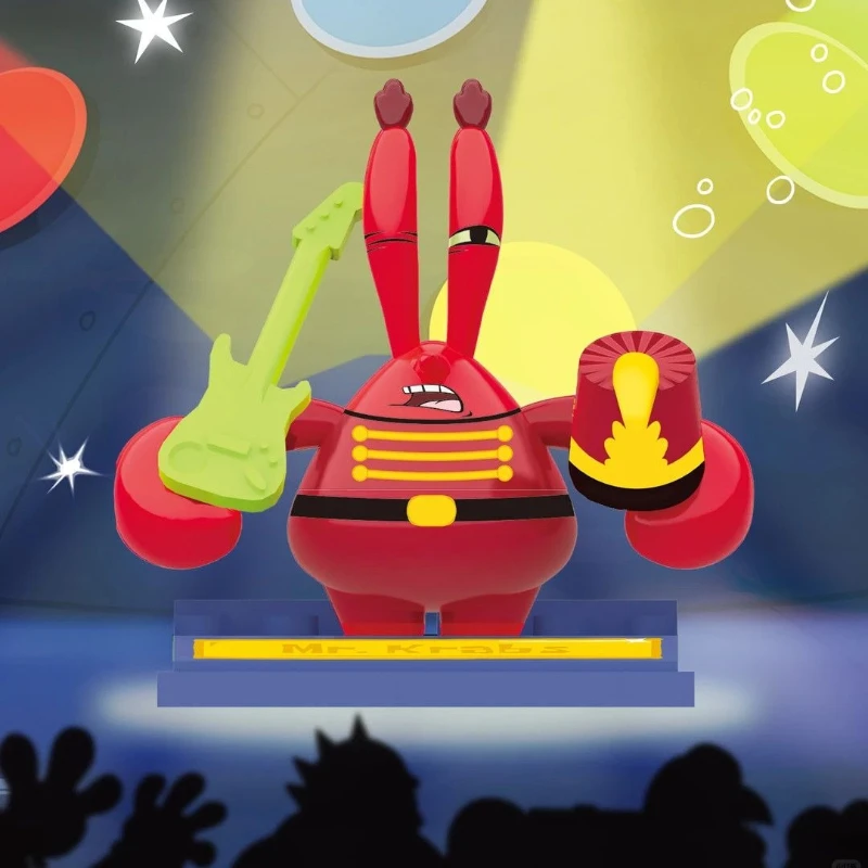 Senbao blocos de construção bob esponja calças quadradas clássico anime personagens mão montado brinquedos ornamentos presentes de aniversário das mulheres dos homens