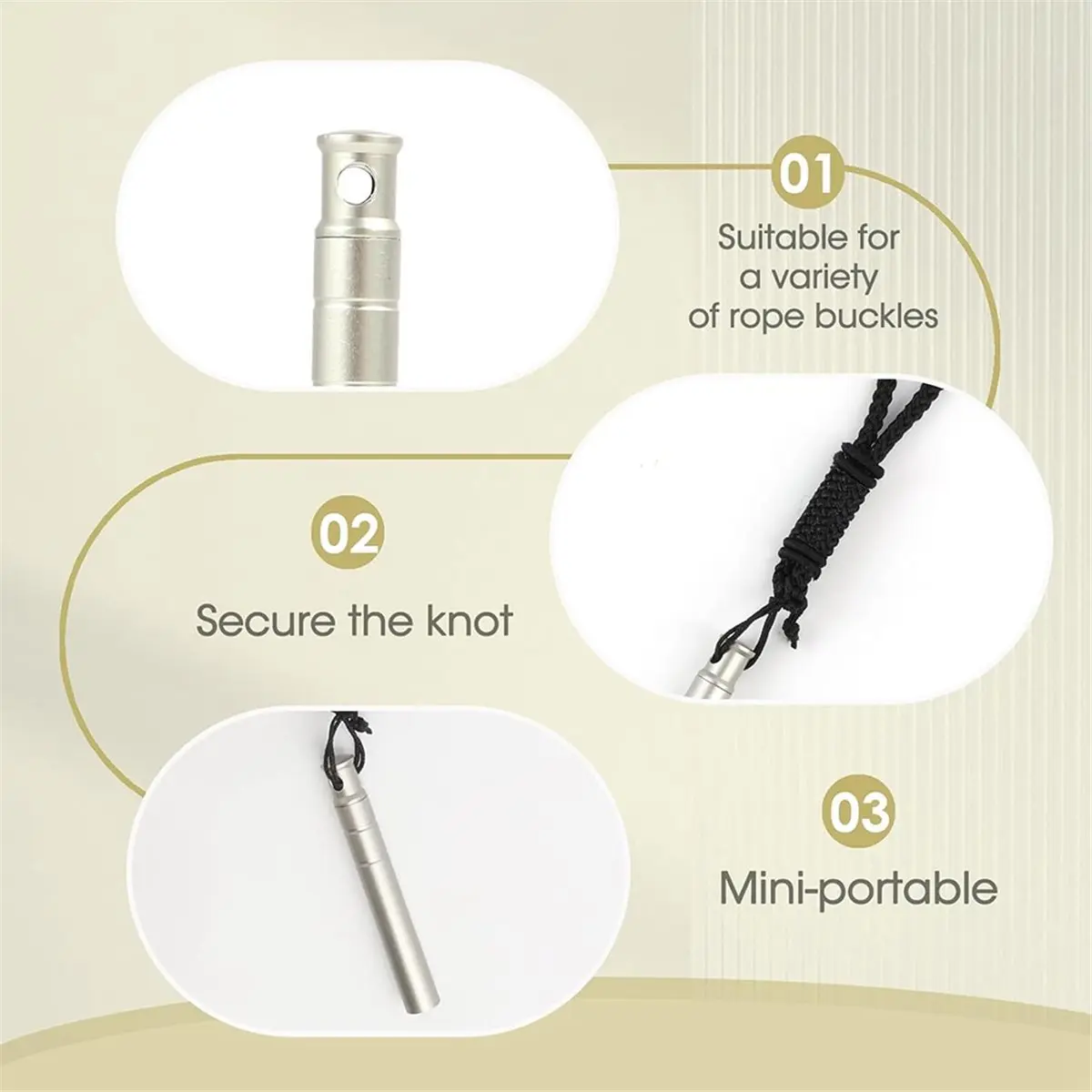 Apito de emergência de titânio de 2 unidades, som de alto volume de 120DB para esportes, caminhadas e segurança