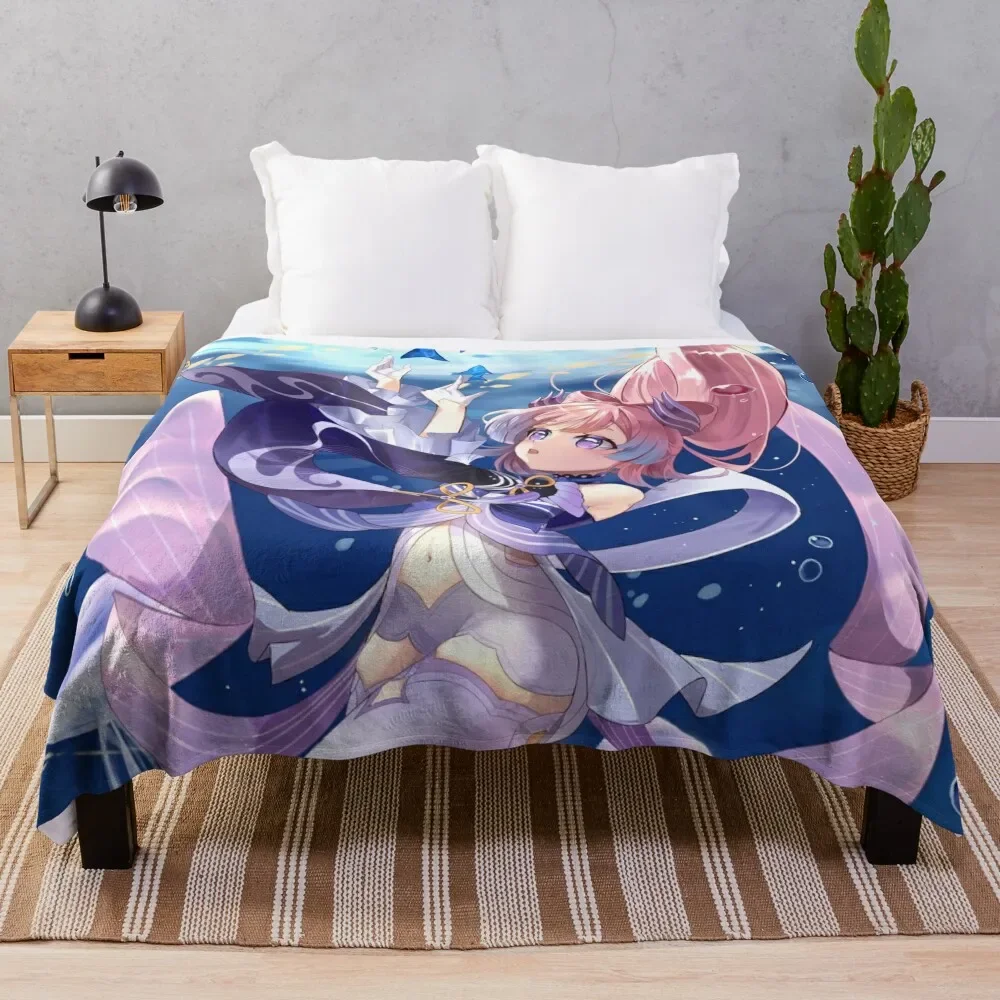 Sangonomiya Kokomi Throw Blanket Soft Big Decoratives for babies Winter beds Blankets