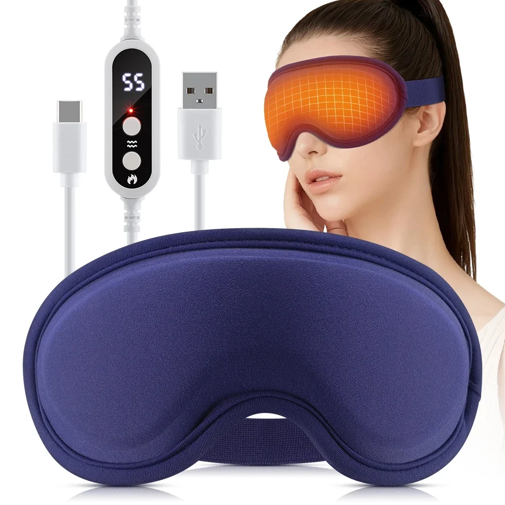 

Electric Eye Mask 3D Massage Constant Temperature Hot Compress & Virbration & Smart Timing Sleep Shading Relieve Eye Fatigue