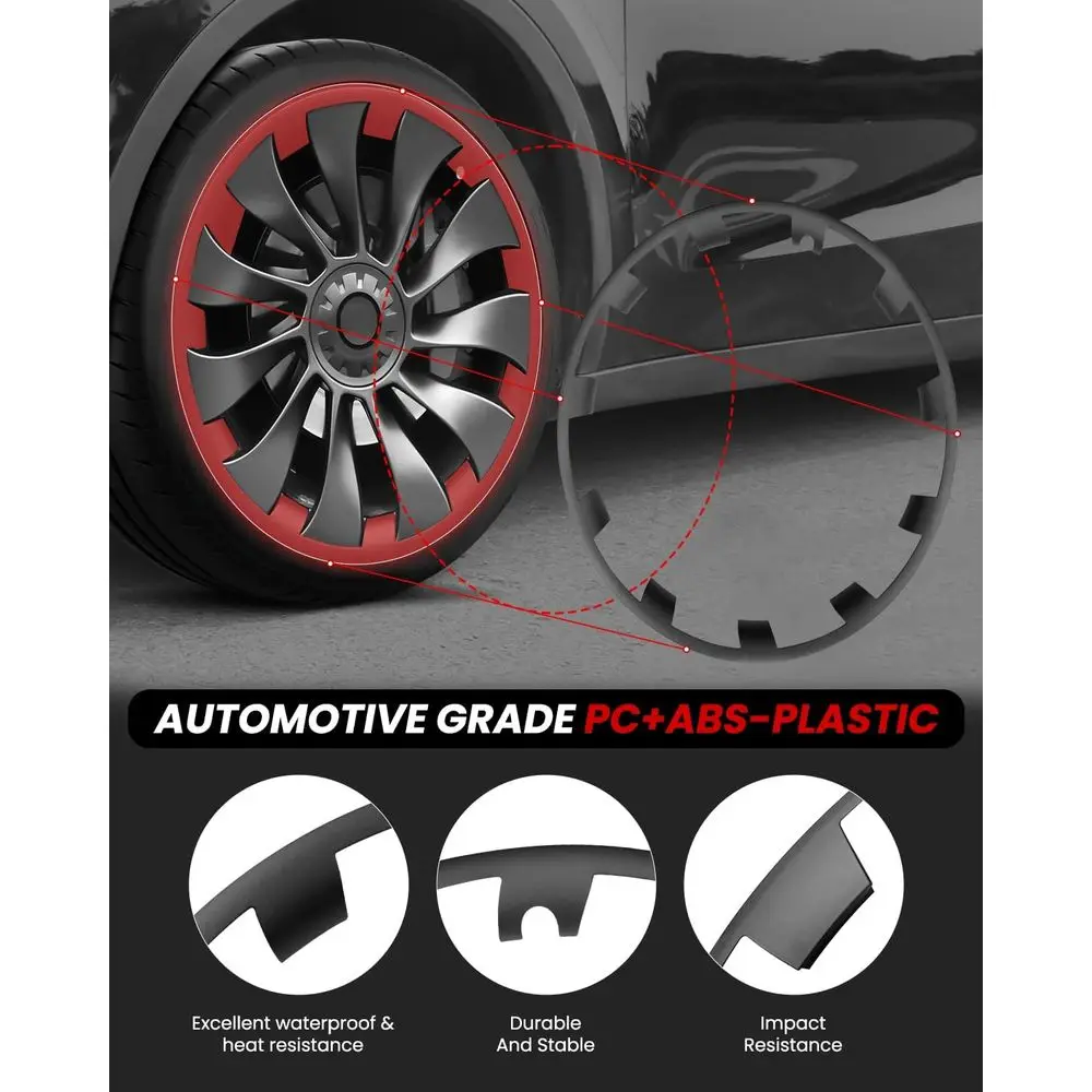 FORAUTOMOD Tesla Model Y 21 Inches Wheel Rim Protector, 4 PCS ABS Tesla Wheel Protector for Model Y 2017-2024, Durable and Wear-