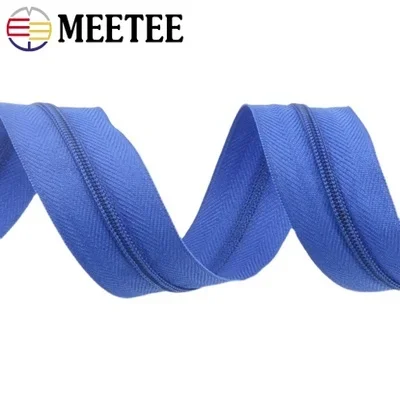 10M Meetee 3# Nylon Zipper Coil with Zips Head Color Open-End Zippers for Bags Clothes Repair Kit DIY Garment Sewing Accessories