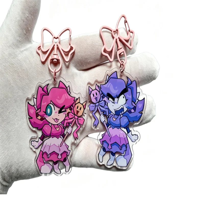 Mad Mew Mew / Pink Double Sided Acrylic Keychain Cute Anime game Character Pendant Keyring for Fans Gifts