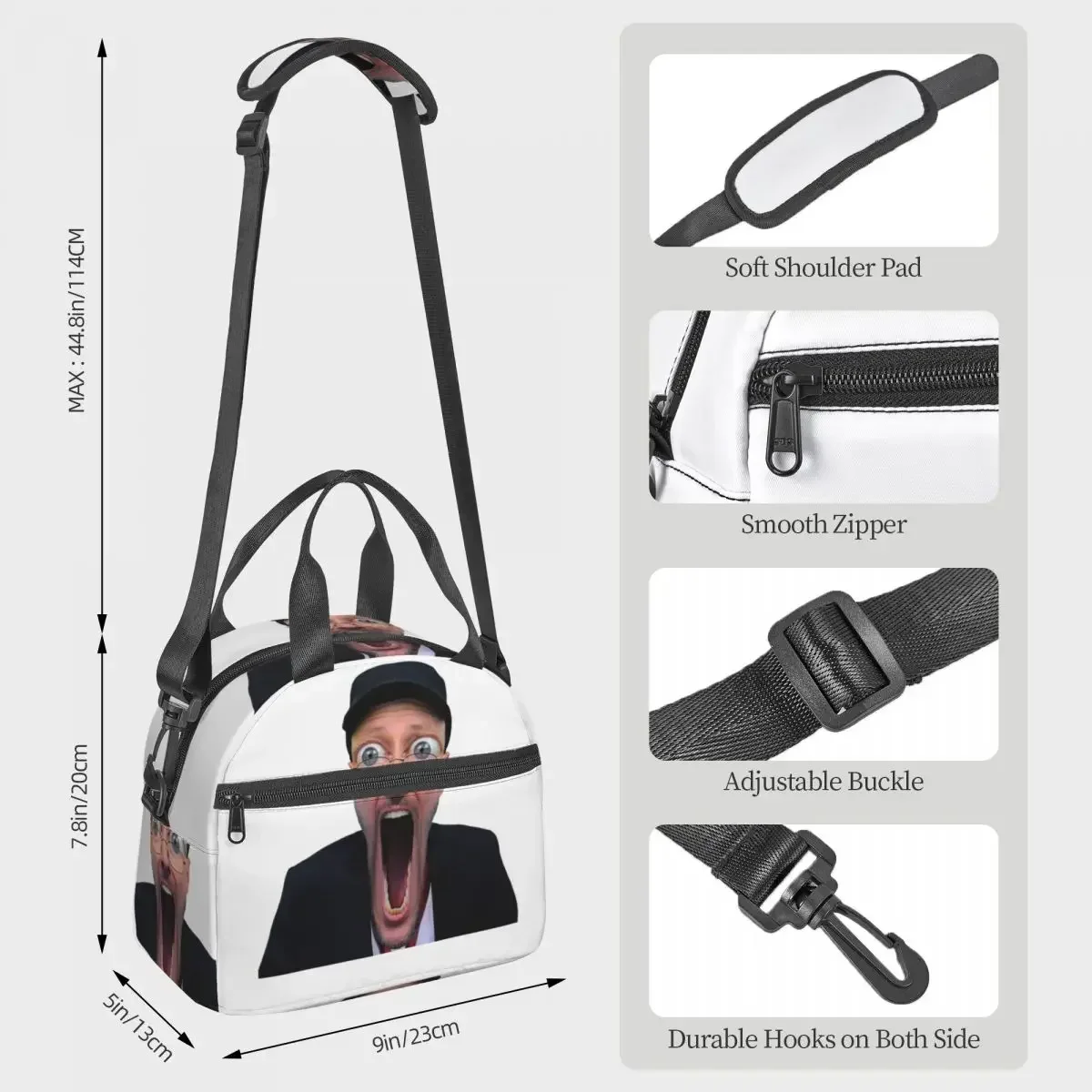 NOSTALGIA CRITIC WOJAK FUNNY MEME SOYLENT SOY REDDIT 4CHAN Insulated Lunch Bag for Women Office Cooler Thermal Box  Lunch Boxes