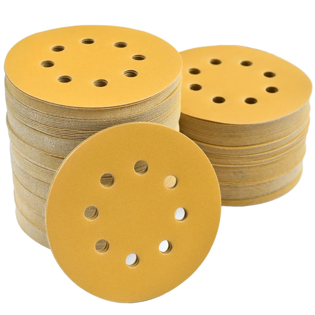 100PCS 5-Inch 8-Hole Hook and Loop Sanding Discs 320 Grit Random Orbital Sandpaper