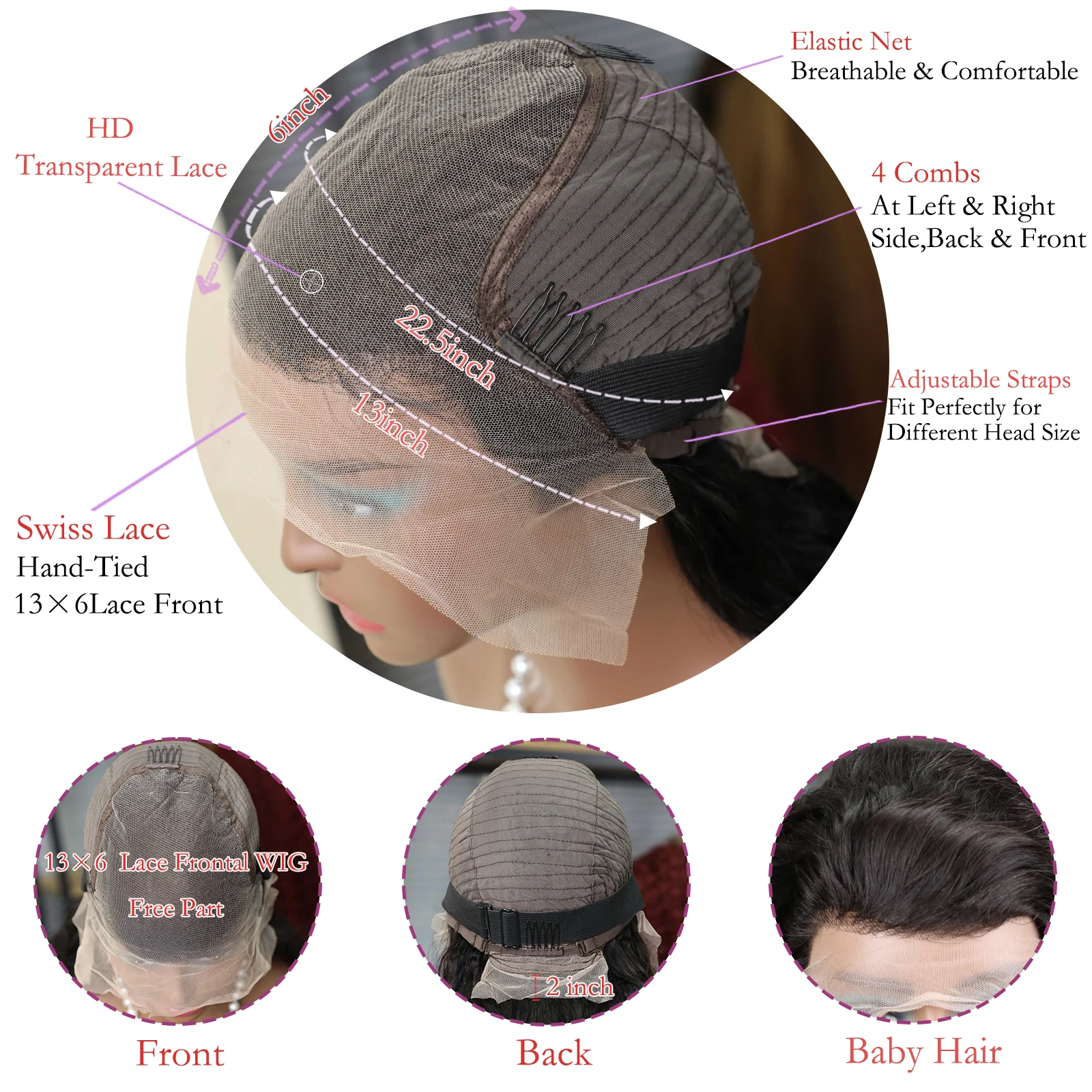 30 polegada onda do corpo perucas de cabelo humano 13x4 13x6 hd peruca dianteira do laço pré arrancado natural preto onda do corpo peruca frontal do laço cabelo humano