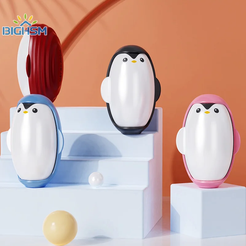 1Pc Pet Hair Lint Remover Mini Penguin Shape Roller Brush Ball For Clothing Cleaning Washable Reusable Household Portable Sticky