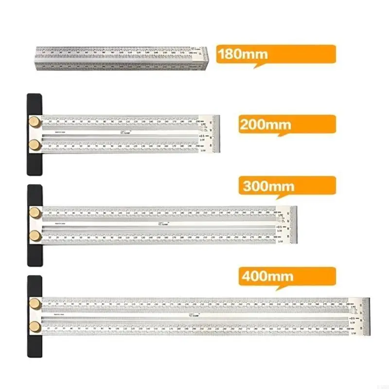 D5BB 목공 T-rule 정밀 마킹 게이지 스케일 스크라이브 스크라이브 통치자