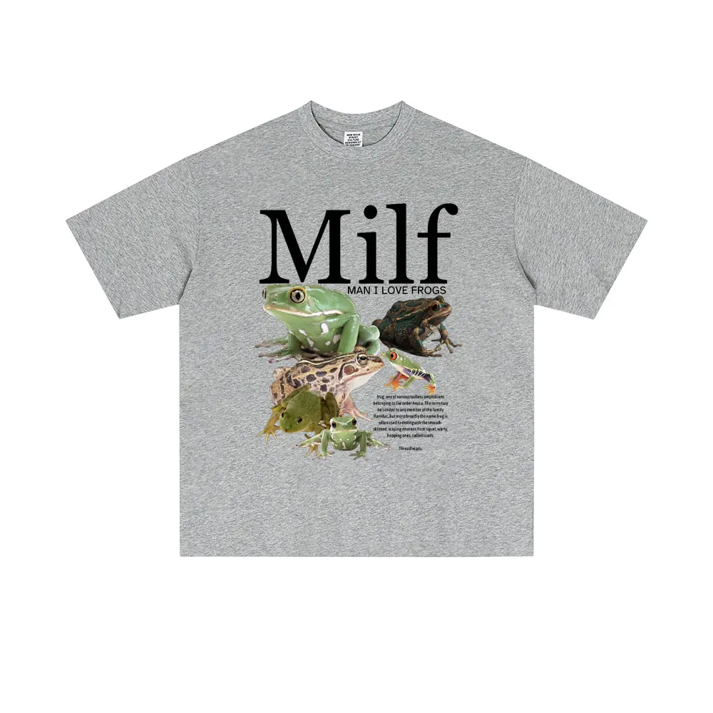 MILF رجل أحب الضفادع مضحك الضفدع البرمائية عشاق ميمي تي شيرت الرجال النساء عادية القطن Vintage قصيرة الأكمام المتضخم تي شيرت