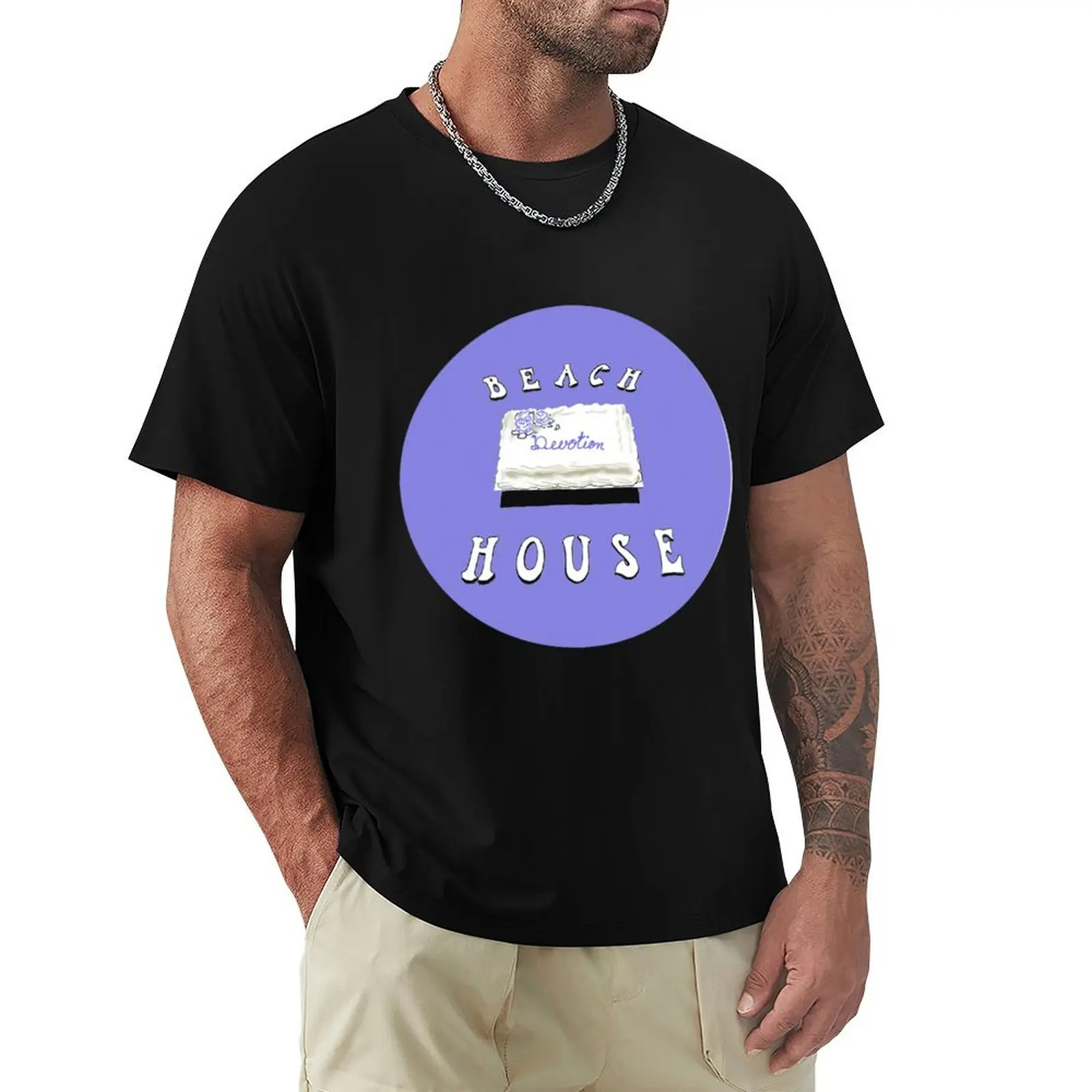 

Beach House Devotion Cake (Purple) T-Shirt Basic Solid Color Casual Tee Shirt