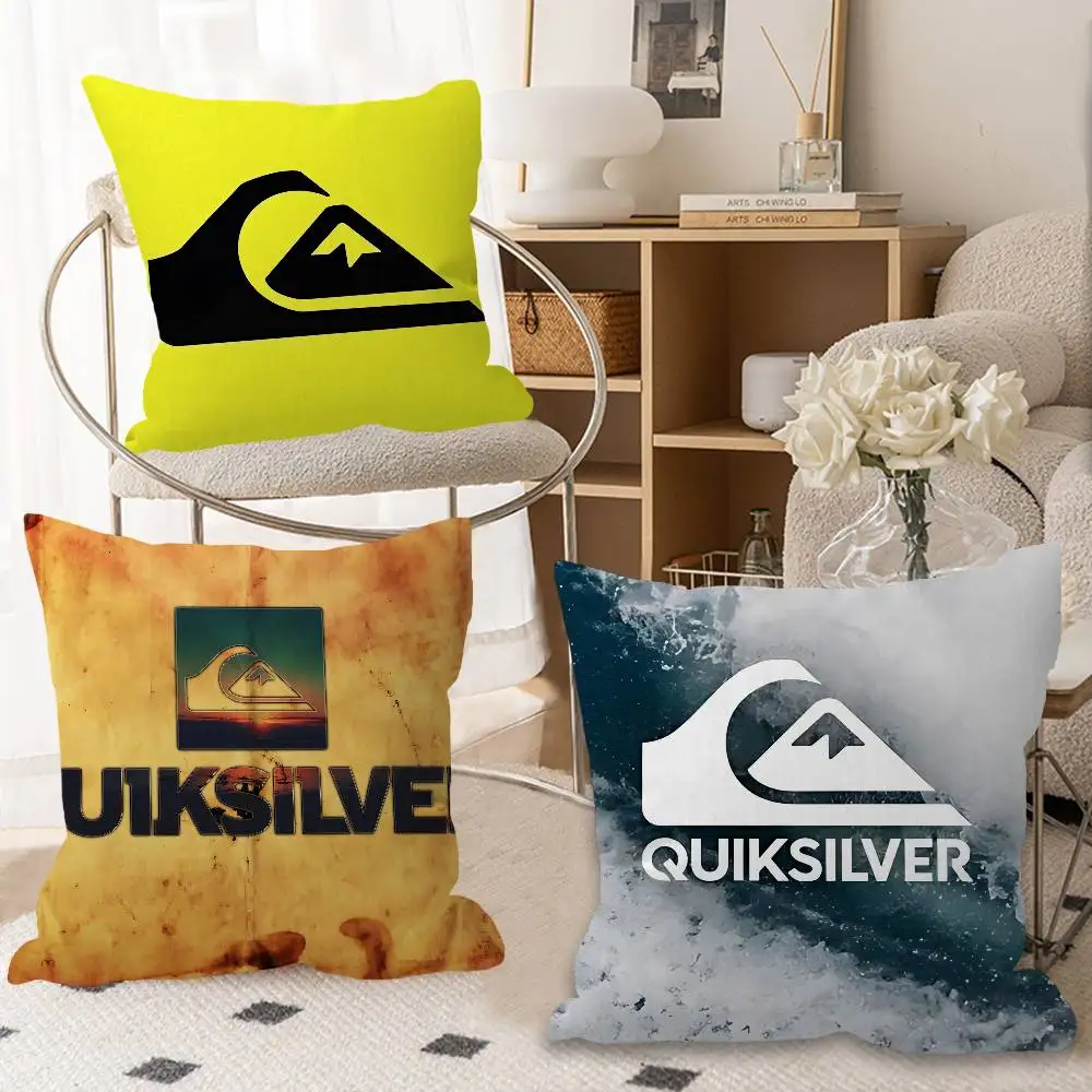 Q-QuiksilverS LOGO Personalized Pillow Cover Kids Bedroom Wild Party Decor Pillowcase Kid Birthday Shower Gift
