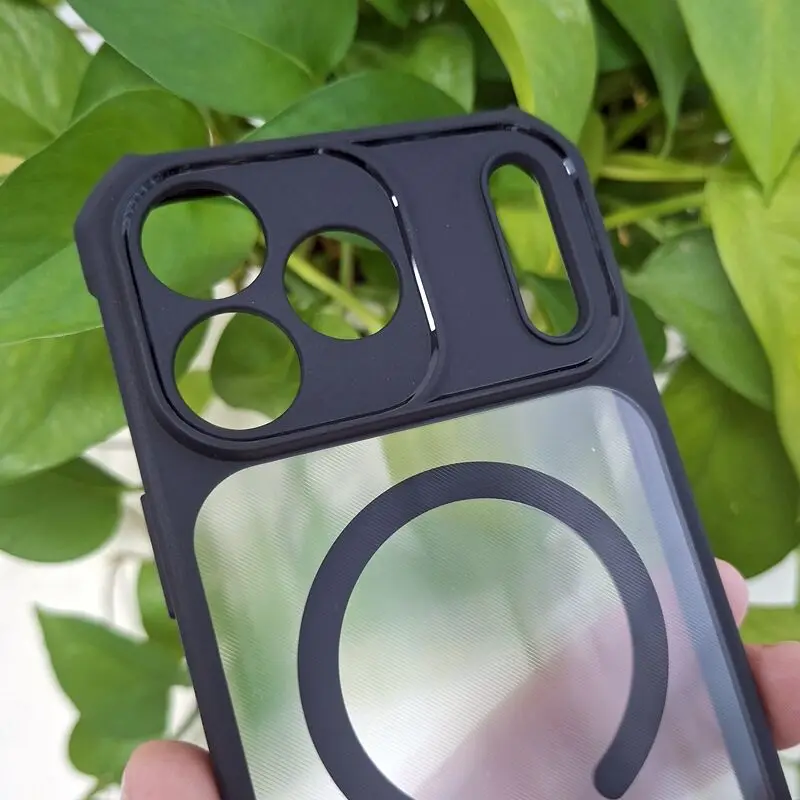 Etui do iPhone 18 17 Pro Max Xundd z poduszką powietrzną, odporne na wstrząsy, magnetyczne, przezroczyste, z laserowym wzorem, tylna część z PC + osłona na aparat z TPU — zdjęcie produktu 2