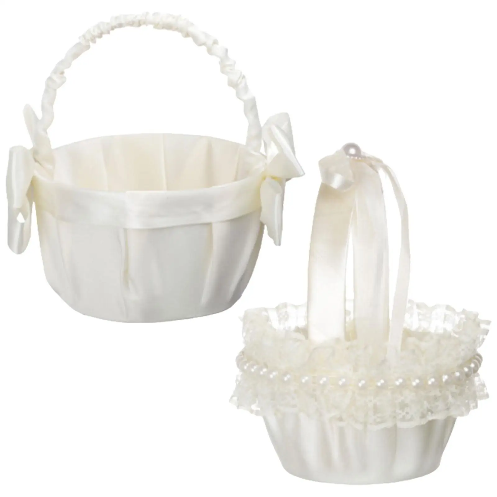 Outdoor Wedding Flower Basket Bride Multifunction Flower Girl Basket for Anniversary Ceremony Birthday Party Wedding Candies