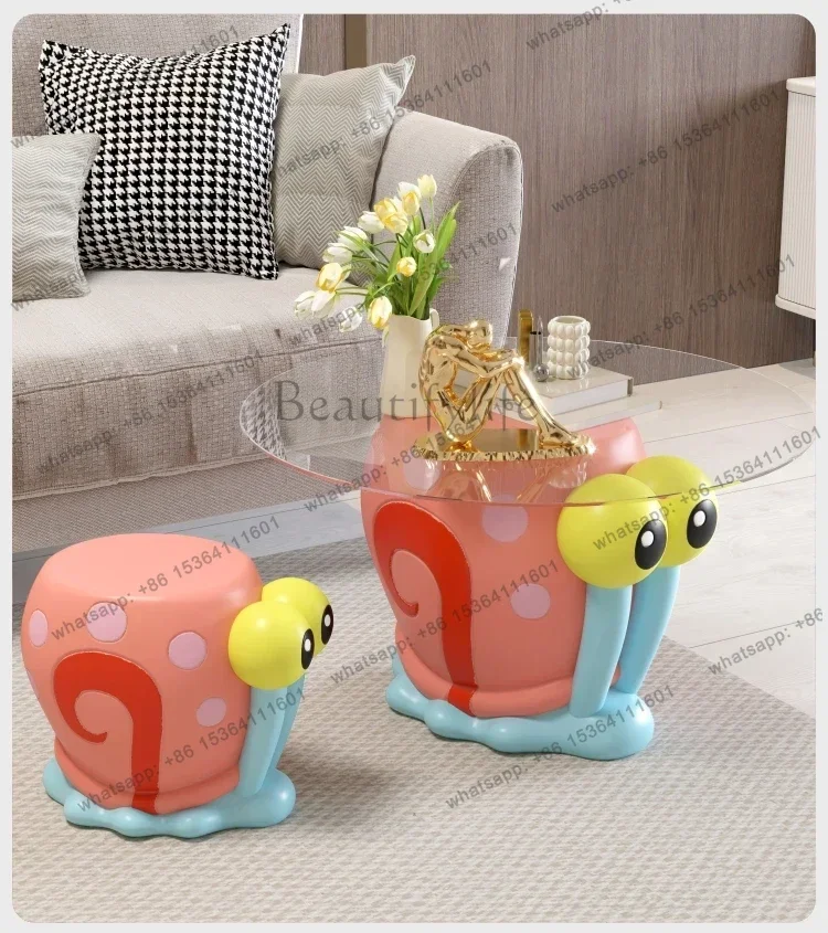 

yj9 New snail coffee table minimalist living room home creative cartoon cute table removable
