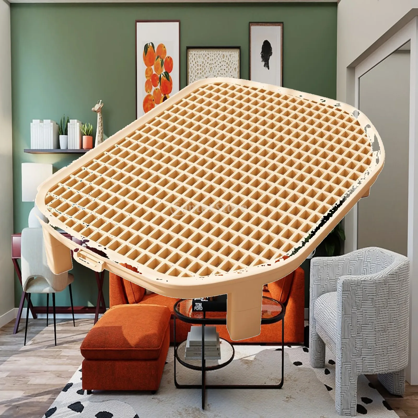 Yellow Cat Litter Sand Pad Tray for Litter Box Two Layer Grid Mat Catcher for Kitten Toilet Easy Clean Floor Protector