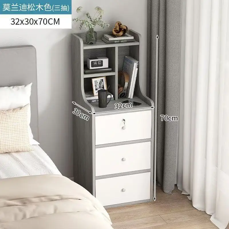 رف شقة صغيرة، خزانة صغيرة، طاولة بجانب السرير، طراز بسيط وحديث، خزانة بجانب السرير، خزانة تخزين