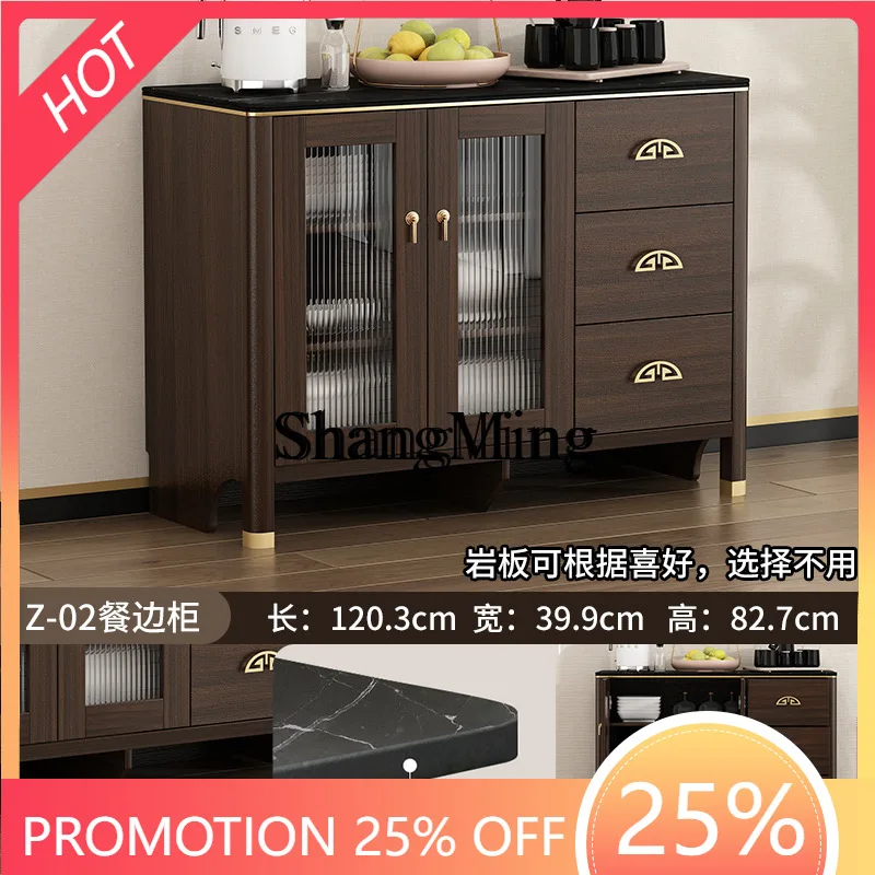 FG  New Chinese Style Sideboard Cabinet Solid Wood Integrated  Countertop Living Room Storage Cabinet Commercial Serving Cabinet