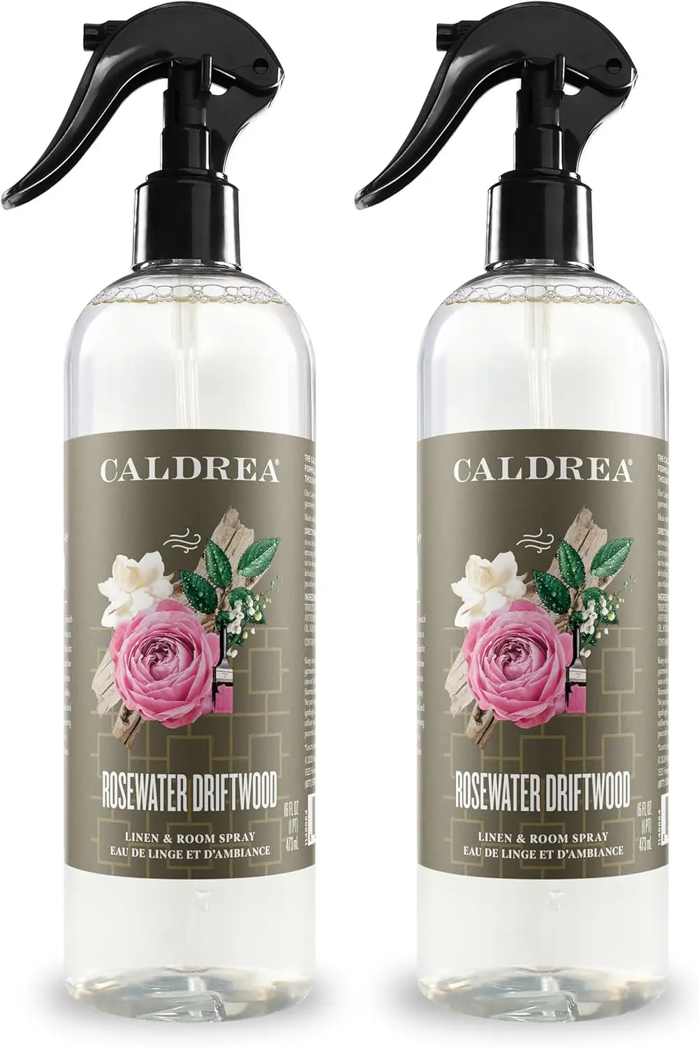 

Linen and Room Spray Air Freshener with Essential Oils, Rosewater Driftwood Scent, 16 oz 2 Pack