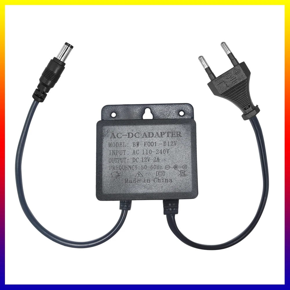 2pcs DC12V 2A EU Plug Power Adapter Waterproof For CCTV Security Surveillance AHD Camera Charger NVR DVR Input AC100V-240V