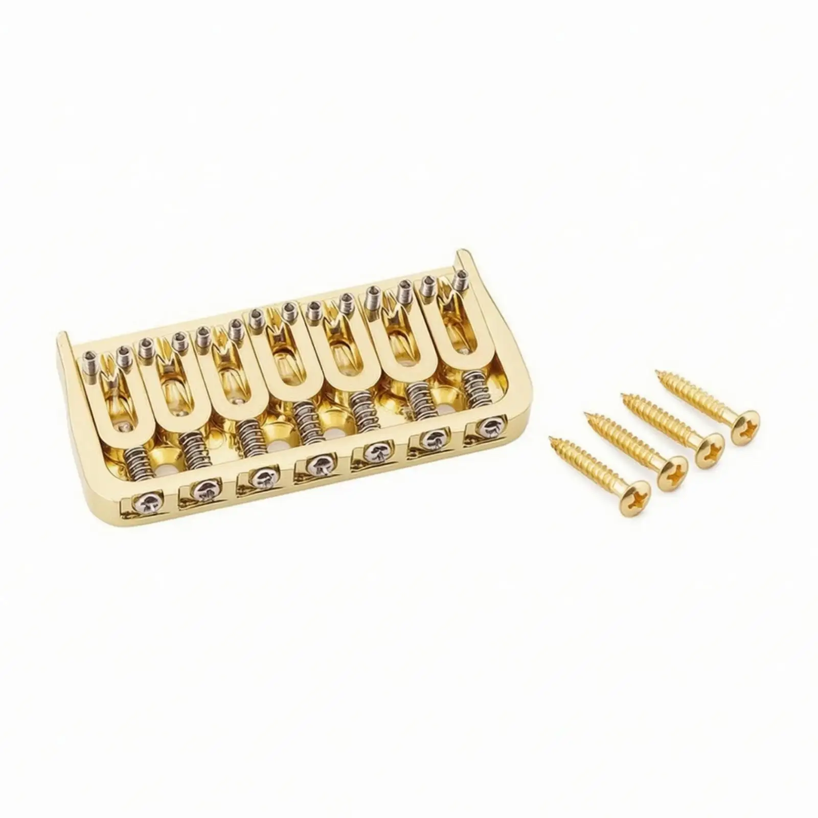 Gold-Tone Hardtail Bridge | Includes Mounting Screws, Polished metal Finish,