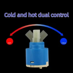 2 Pack Neutral Plastic Faucet Valve Core Replacement - Kitchen Basin Hot and Cold Water Mixed Faucet Valve Core 35/40, Ceramic Pan Valve Core for Maintenance, No Battery Needed, Meets European and American Threaded Sta