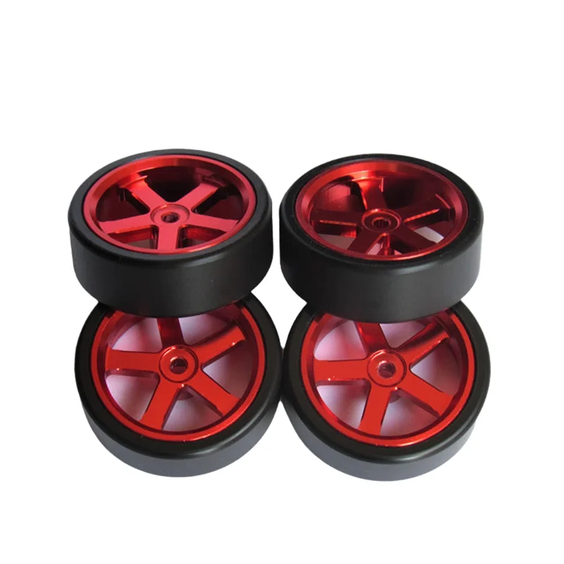 Excellent-4Pcs Wheels With Rubber Tires Spare Parts For LDRC AE86 RC Car Upgrade Parts Accessories